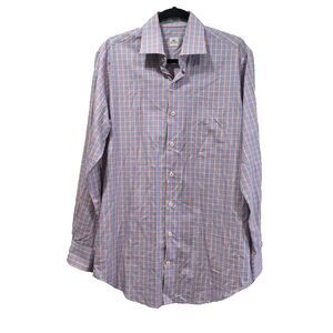 Peter Millar Mens Rainbow Check Plaid Button Up LS Shirt Size Medium Casual Work